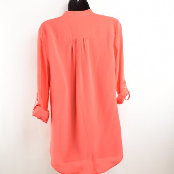 Diane von Furstenberg 4 Gilmore Blouse 100% Silk- HOT CORAL - not red - Picture 8 of 16